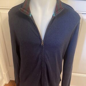 Robert Graham Men's XL Classic Fit Full Zip Osborne Cardigan Sweater Blue